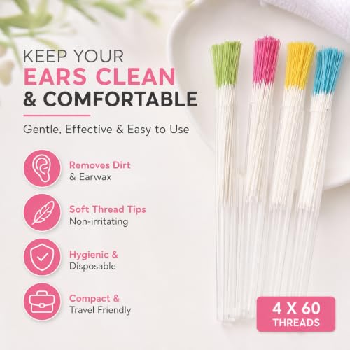 Image of 240-Piece Piercing Cleaner Floss Set, 4 Colors Ear Piercing Floss