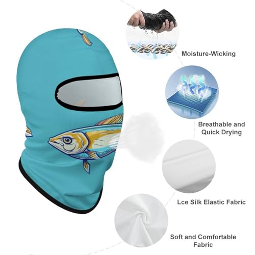 Balaclava para hombre con estampado de pez, máscara facial para esquí, ciclismo y deportes de invierno miniatura 3