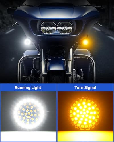 SUPAREE Upgrade 1157 LED Turn Signals 1156 Bullet Front Rear Lights with Smoked Lens Covers Compatible with Har-ley Davidson Touring Dyna Softail Sportster Street Glide Road Glide Iron 883