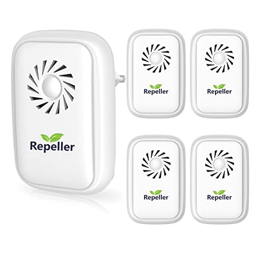 Repelente Ultrasónico de Plagas,Repelente de ultrasonidos para Ratones,Repelente para Mosquitos,Repelente Eléctrico Extra Fuerte para arañas,Trampas para Ratones,cucarachas,chinchetas-4 Pack