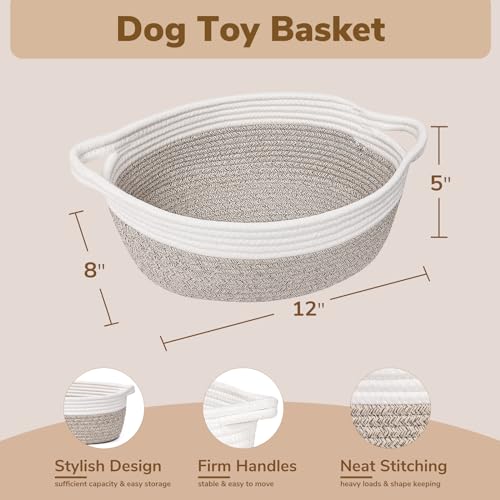 Image of Goodpick Small Woven Rope Gift Basket Empty, 12 inch x 8 inch x 5 inch, Mixed Brown