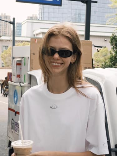 Retro Trendy Oval Sunglasses for Womens Mens 90s Thin Frame Fashion Sun Glasses3