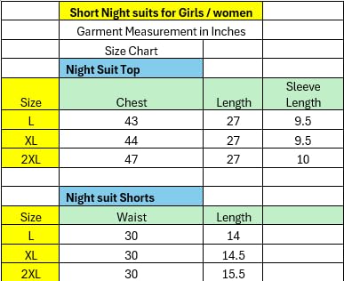 Image of Duchess Women's Cotton Printed Night Suit Set of Top & Shorts Pajama Set