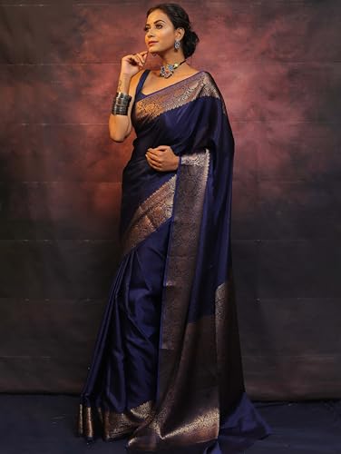 Image of Sugathari Women's Banarasi Saree Pure Kanjivaram Silk Saree Soft new ladies 2025 Design Wear Pattu Sarees Sadi Party Sari collections With Blouse Piece (San Pari-225)