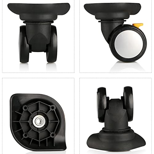 Luggage Wheels Replacement, DIY with Brake Plastic Wheel Replacement Luggage Travel Suitcase Wheels Suitcase Wheel Repair Replace Luggage Wheels, Black4