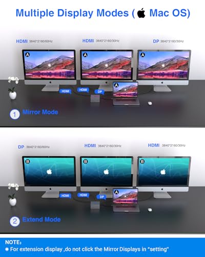 Base USB-C 4K triple display con 2 HDMI y carga PD 60W para Windows 4