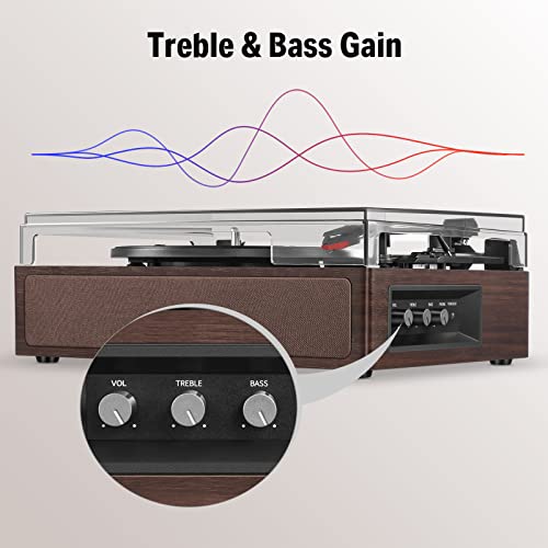 Donner Vinyl Record Player, Bluetooth Turntable for Vinyl Records with