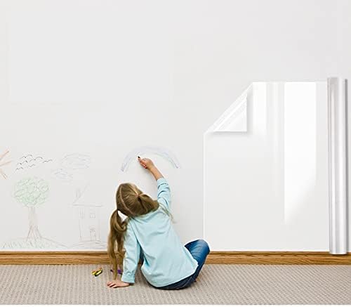 Snkxu Clear Wall Protector Contact Paper Electrostatic Adsorption Removable Kids to Write Board Dry Erase Kitchen Waterproof Backsplash Heat Resistant Transparent Sticker Wallpaper (17.7X197 Inches)