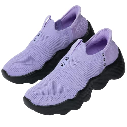 Women's Paw Ultra Comfort Slide-in Deep Traction Walking Shoes Slip On Sneakers Lightweight Footwear