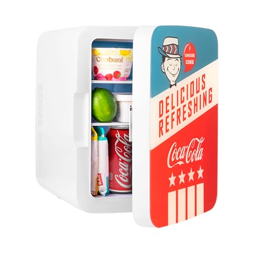 Cooluli Retro CocaCola Mini Fridge for Bedroom Car, Office Desk & College Dorm Room 10L/12