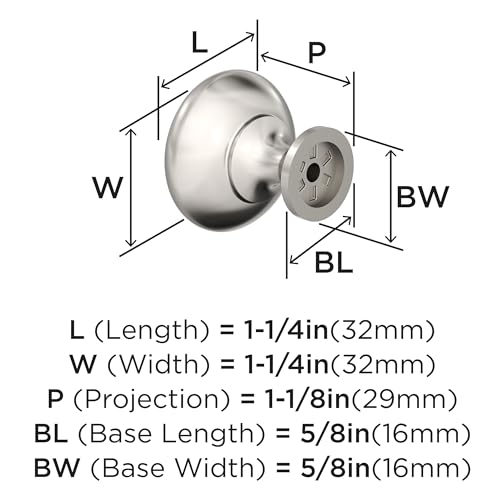 Image of Amerock 25 Pack 1-1 /4 inch Round Edona Polished Nickel Cabinet Knob