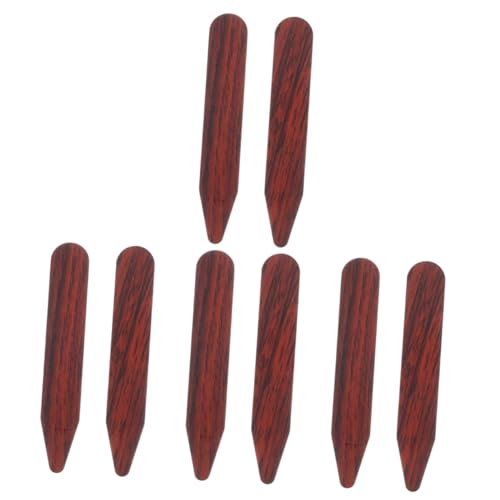 COLLBATH 4sets Wood Grain Collar Stays for Men's Dress Shirts Man Collar Stay 2pcs*4