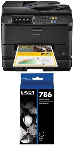 Epson WorkForce Pro WF-4640 Wireless Color All-in-One Inkjet Printer with Scanner and Copier and Epson T786120 DURABrite Ultra Standard-Capacity Ink Cartridge, Black