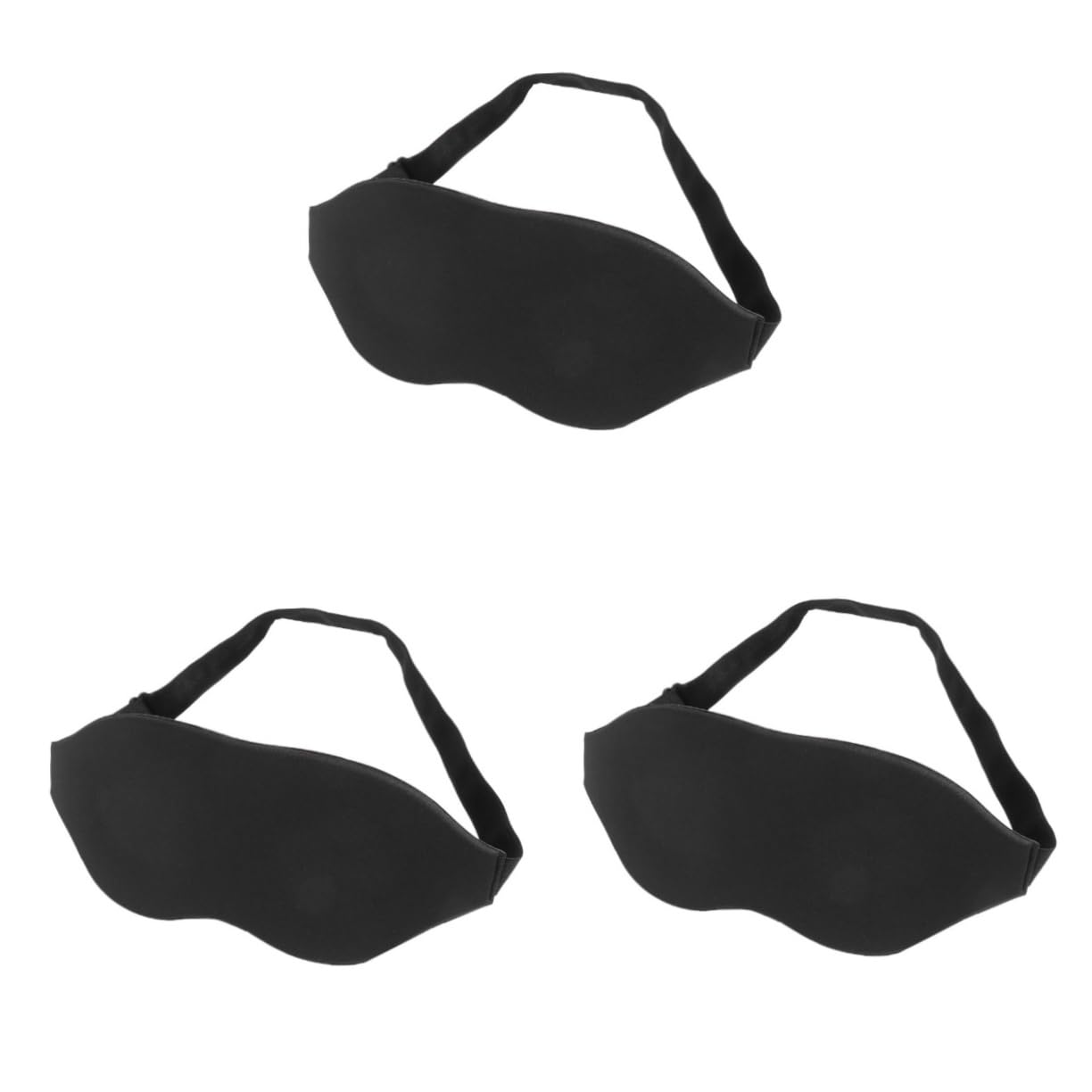 Beaupretty 3pièces Masque De Sommeil Ajustable Noir Oculaire Pour Voyage Bureau Et Détente