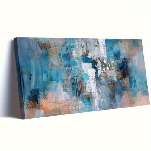 Tableaux pour les murs bleu turquoise : déco salon 70x150cm