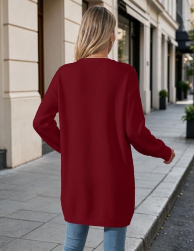 Image of Oversized Long Cardigan Sweaters for Women Cute Heart Fall Coats Outfits