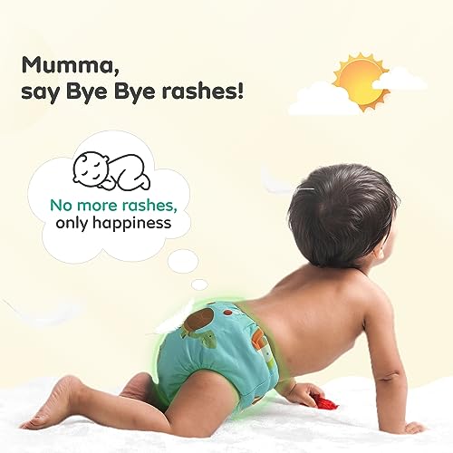 Image of Mylo Leak Proof Baby Cloth Diaper Combo (2 Diaper & 2 Inserts) for 3 Months to 3 Years Babies | Oeko Tex Certified Washable & Reusable Baby Cloth Diaper | Free Size - Celebration and Pe Love