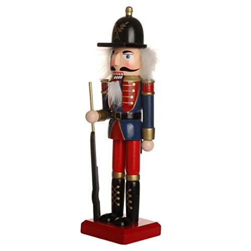 YIJU 2Pc 25,5 Cm de Madeira Quebra-nozes Soldado Fantoche Artesanal para O Natal