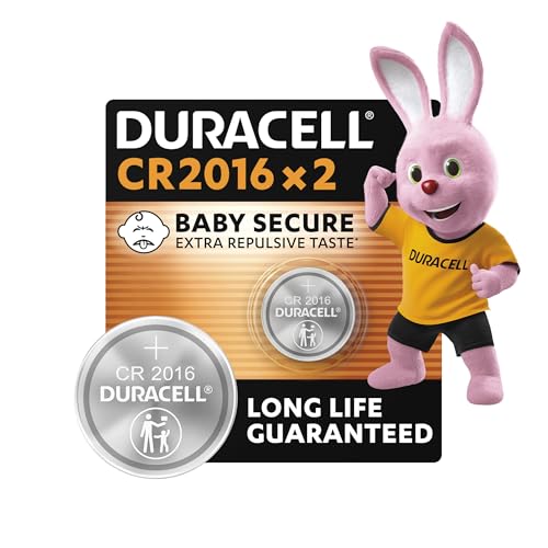 Duracell CR2016 Knopfzellen (2 Stück), CR 2016 Lithium Knopfzelle 3 V
