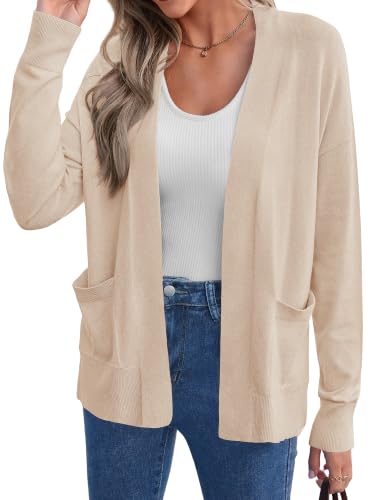 KIRUNDO Womens Fall Long Sleeve Open Front Soft Knit Cardigan with Pockets - image 1