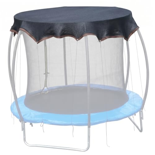 Pare-soleil pour trampoline rond 14 pieds - Toile de protection solaire extérieure noire