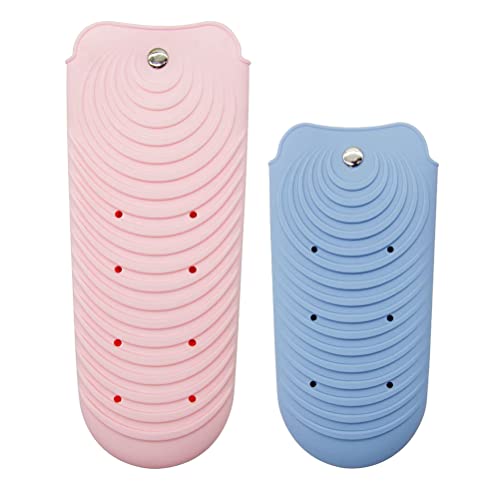 Uonlytech 2pcs Non-Slip Heat Insulation Mat Protective Cover for Hair Curlers and Flat Irons for Safe Storage and Organization