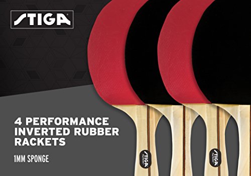 Stiga Performance 2 And 4-Player Ping Pong Paddle Set - Includes Performance Level Table Tennis Rackets And 3-Star Ittf Approved Balls #TOP2