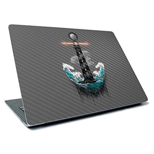 Image of MightySkins Carbon Fiber Skin for Microsoft Surface Laptop 3 13.5 inch (2019) - Wave Anchor,Textured Carbon Fiber Finish,Easy to Apply, Remove, and Change Styles,