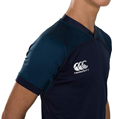 Canterbury Junior Unisex Vapodri Evader Hooped Rugby-Trikot, Vapodri-Technologie, professionelle athletische Passform, strapazierfähiges Rugby-Trikot