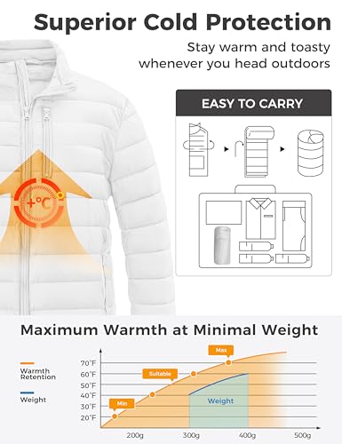 Image of wantdo Men's Lightweight Puffer Jacket Warm Windproof Winter Coat Outdoor