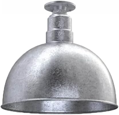 Miniatura 1 de Steel Lighting Co. Colgante de cuenco rosa  Lámpara montada en el techo  Cúpula de 15 pulgadas  Montaje empotrado  Estilo granero de acero