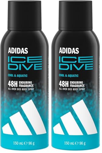 ADIDAS Fragrance Ice Dive Deo Body Spray 150 ML (Paquete de 2)