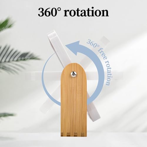 Espejo de escritorio cuadrado con base de bambú natural miniatura 4
