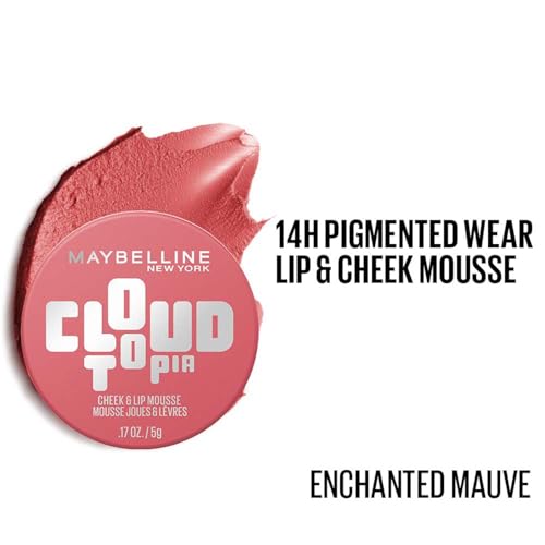 Image of Maybelline Cloudtopia Cheek & Lip Mousse Blush | Lightweight, Pigmented Mousse in Enchanted Mauve, 5g
