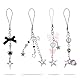 GEEHUA 4 Süße Handyanhänger, Rosa Erdbeere Phone Charm, Schmetterling Handy Anhänger, Stern Handy Anhänger, Telefonzubehör für Handytasche, Schlüsselanhänger, Kamera-Dekor