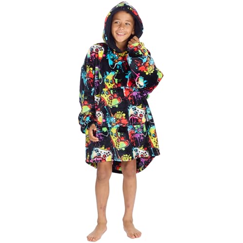 Huggable Hoodie Manta con capucha para niñas de 7 a 13 años con estampado de camuflaje, de felpa y forro polar gigante, cálida y térmica, Navy Gaming, 7-13 años Huggable Hoodie Manta con capucha para niñas de 7 a 13 años con estampado de camuflaje, de felpa y forro polar gigante, cálida y térmica, Navy Gaming, 7-13 años
