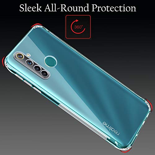 Image of TheGiftKart Best Camera Protection Back Cover Case for Realme 5 / 5i / 5s / Narzo 10 | Transparent Ultra Clear Soft Case | Slim & Protective Design | Inbuilt Dust Plugs & Anti-Slip Grip (Transparent)