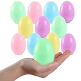 Nyicey 24 Pack Fillable Plastic Easter Eggs Hunt Party Supply Pack Bulk- 3.1' Assorted Colorful Plastic Eggs