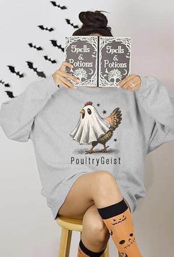 Poultrygeist Shirt Halloween Funny Ghost Chicken Sweatshirt Chicken Ghost Pullover Hoodie2