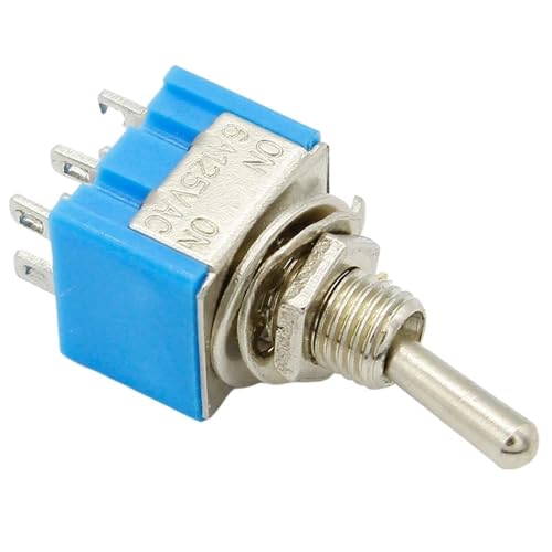 Mini interrupteur à bascule DPDT bleu résistant pour réparer et remplacer vos boutons
