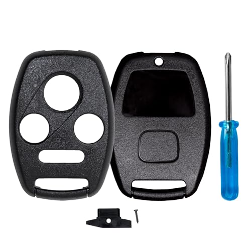 StandardAutoPart Car Remote Head Key 4 Button Shell Case Compatible with Honda Civic Accord Pilot Element CR-V (No Key Cutting Required) (Black)
