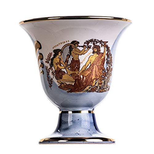 BEAUTIFUL GREEK STATUES Pythagoras Cup of Justice Dionysus Zeus Pythagorean Fair Mug Ancient Greece Blue Cobalt Usable