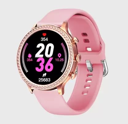 esportic Gen 9, HD Display 2 Straps Bluetooth Calling Smartwatch,Fitness Tracking,Heart Rate,Steps, Calories Control, Music Playback,Receive Notifications, Receive Calls. (Pink Strap & Diamond Strap)