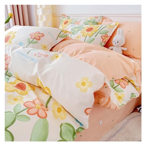 Housse de couette 4 pièces en coton avec fermeture éclair toutes saisons