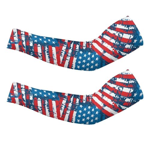 EOQIFJM USA American Flag Patriotic Premium Ice Silk Sunscreen Sleeve,