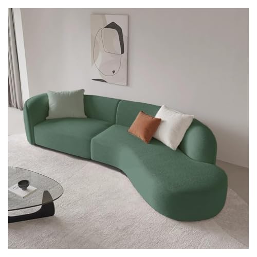 Funda elástica moderna para sofá de 2 plazas (55-73 pulgadas), funda curvada para sala de estar, cafetería, bar, elegante tela de color cian, fácil de limpiar