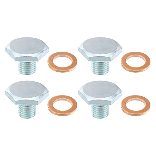X AUTOHAUX 4pcs M10x1.25 Engine Oil Drain Plug Screw for Honda CR-V Silver Tone