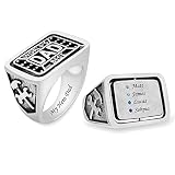 YITUB Custom World's Best Dad Ring with 1-8 Names Birthstones Personalized Mens Family Ring for Dad