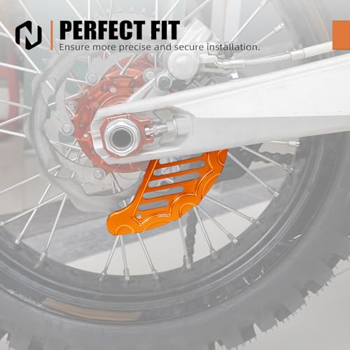 NICECNC Orange Rear Brake Disc Shield Protector Compatible with 125-530 XCW/XCF-W/EXC/EXC-F/SX/SXF/XC/XCF/6 Days/TPI 2004-2022, See Fitment