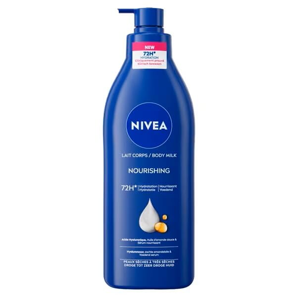 Nivea Body Milk - Leche corporal para piel seca, cuidado intensivo de la piel, 6 unidades, 400 ml